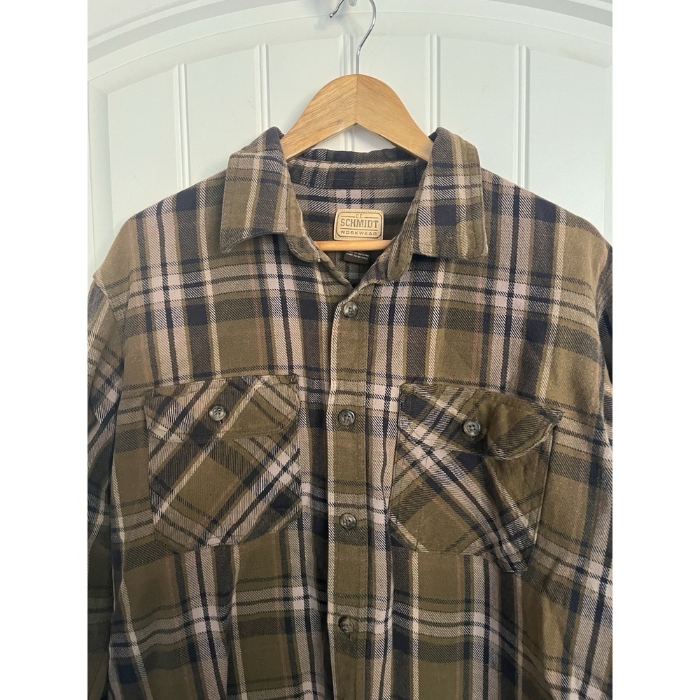 C.E. Schmidt Flannel‎ Mens Medium Workwear Heavyweight Plaid Tan 254